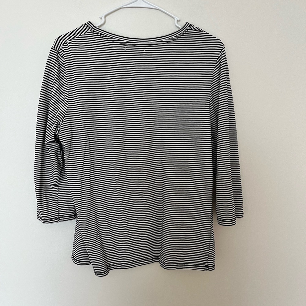 Madewell Embroidered floral top striped black and white - Picture 4 of 5